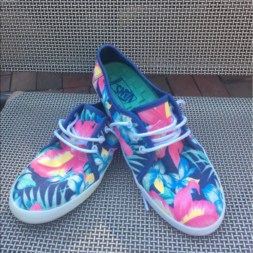 Vans Off the Wall Floral Shoes Cute